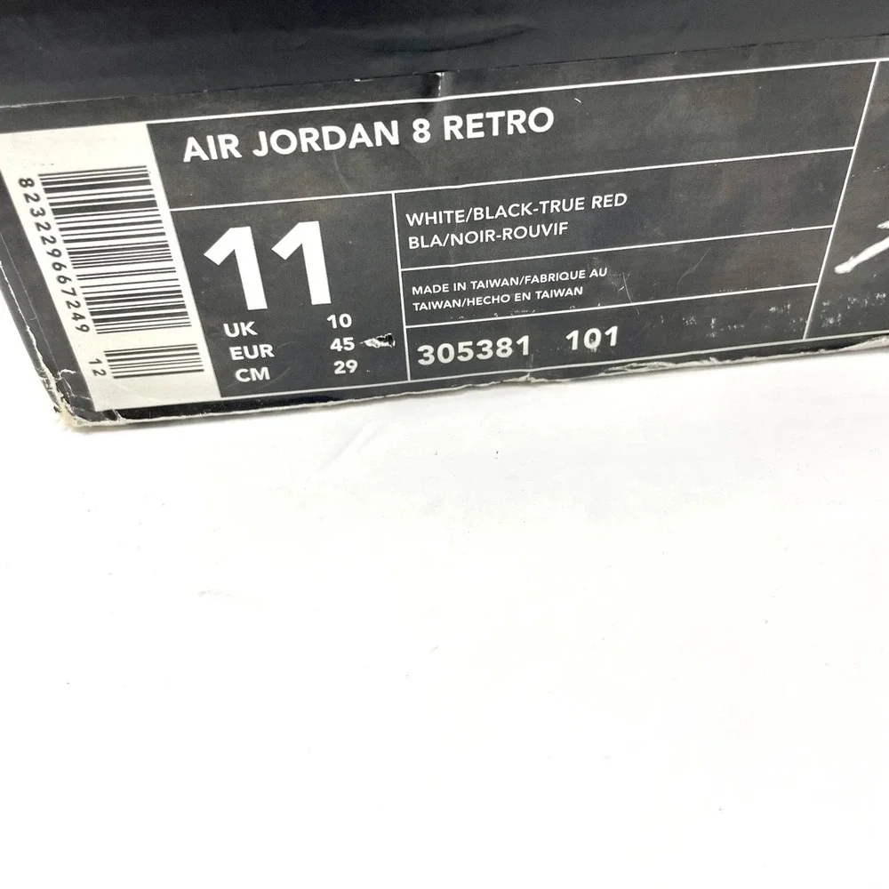 Nike Air Jordan 8 Retro Bugs‎ Bunny Men 11 White Vintage Shoes 2002 305381 101